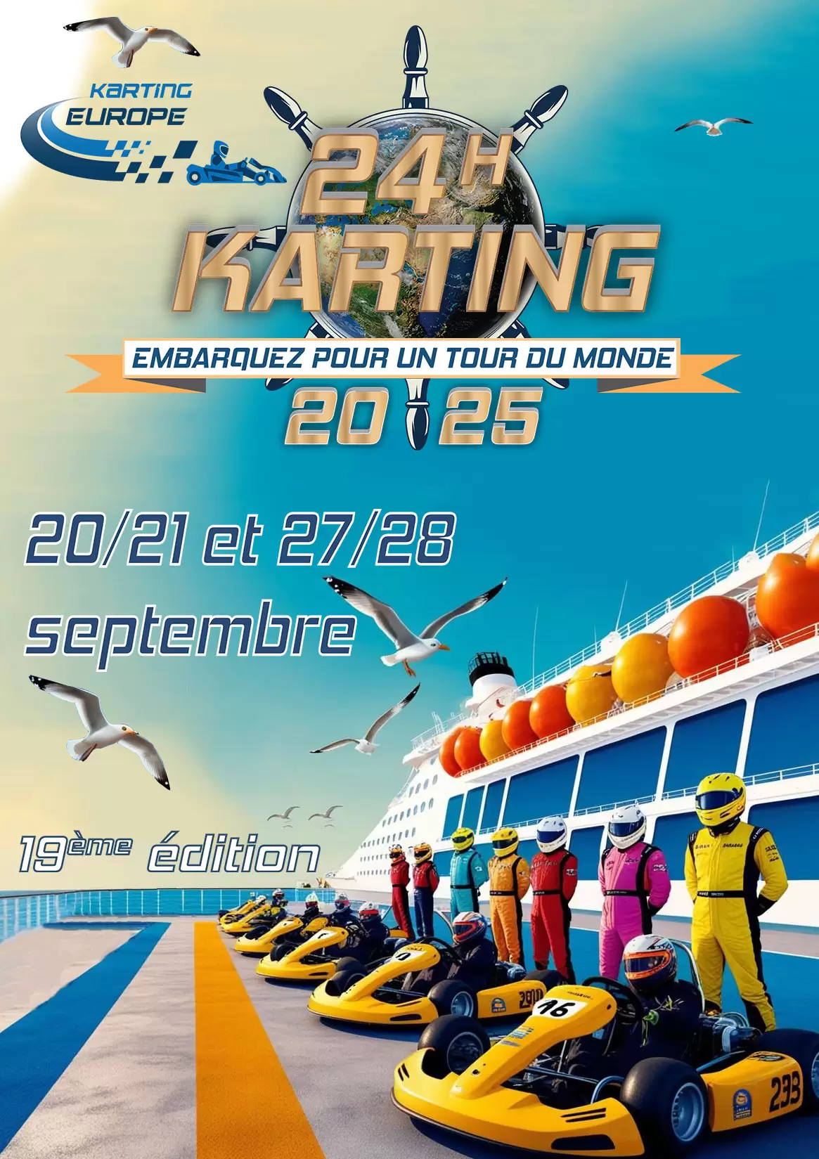 affiche sur le thème de la croisière pour les 24h 2025 du Circuit de l'Euro