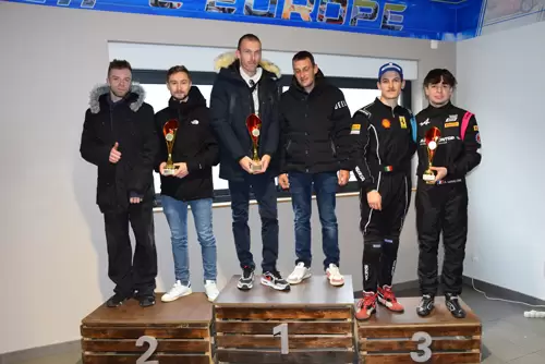 les pilotes au podium du challenge hivernal juniors manche 1 2024 2025