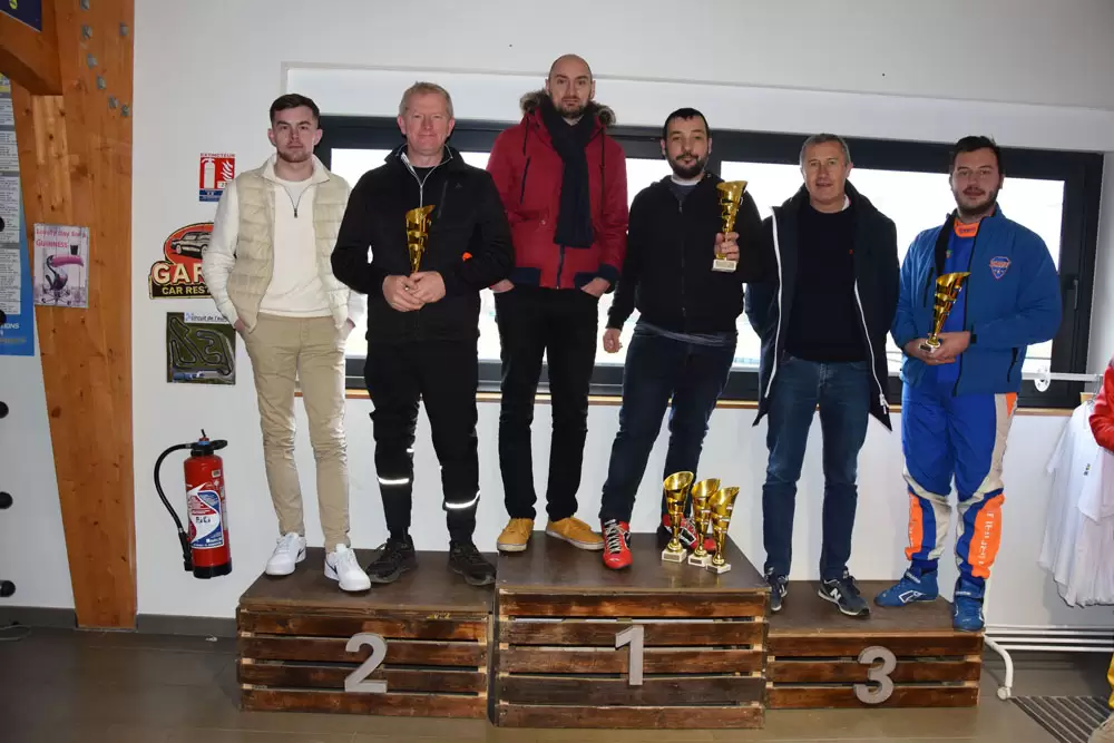 les pilotes au podium du challenge hivernal masters manche 5 2024 2025